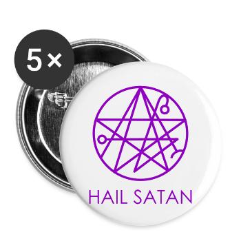 Hail Satan! - Buttons small 1''/25 mm (5-pack) - white - Front
