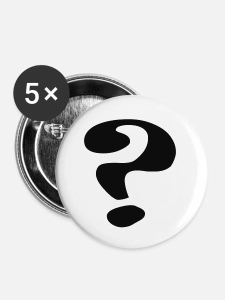 questionmark / Fragezeichen / point - Buttons klein 25 mm (5er Pack) - Weiß