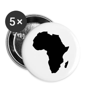 Afrika - schwarzer Kontinent - Buttons klein 25 mm (5er Pack) - Weiß - Vorne