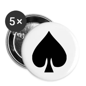 Spades - Buttons small 1''/25 mm (5-pack) - white - Front