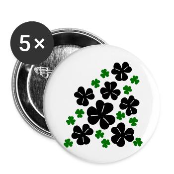 Trèfles - Lot de 5 petits badges (25 mm) - blanc - Devant