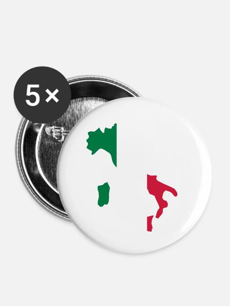 Italy - Buttons klein 25 mm (5er Pack) - Weiß