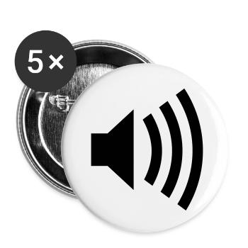 loud music - Lot de 5 petits badges (25 mm) - blanc - Devant