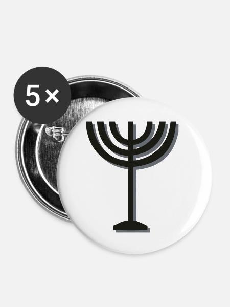 Menora - Buttons klein 25 mm (5er Pack) - Weiß