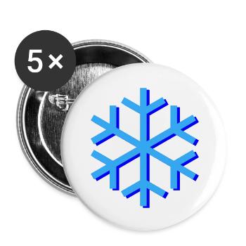 Flocon de Neige - Lot de 5 petits badges (25 mm) - blanc - Devant