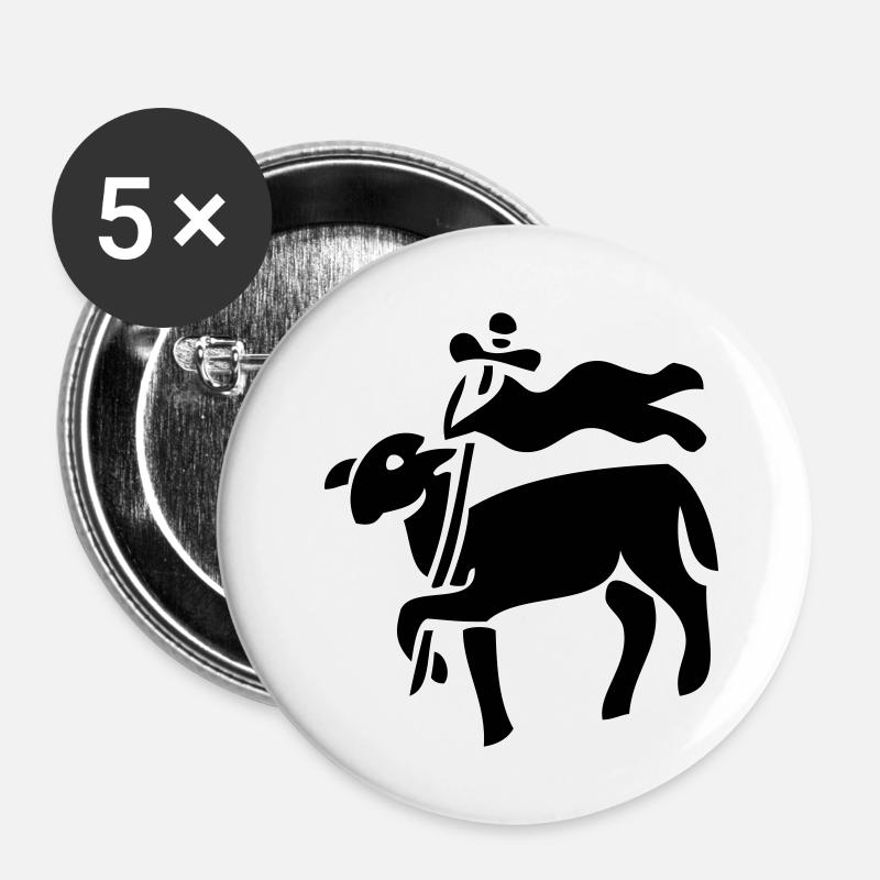 sheep - Buttons klein 25 mm (5er Pack) - Weiß