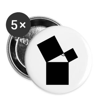 mathe - Buttons klein 25 mm (5er Pack) - Weiß - Vorne