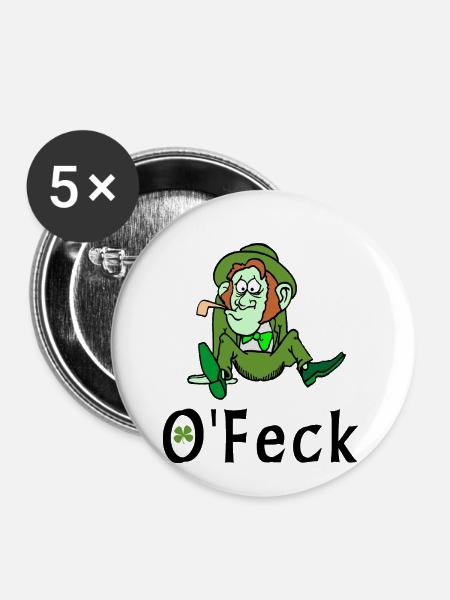 Irish Feck - Buttons klein 25 mm (5er Pack) - Weiß