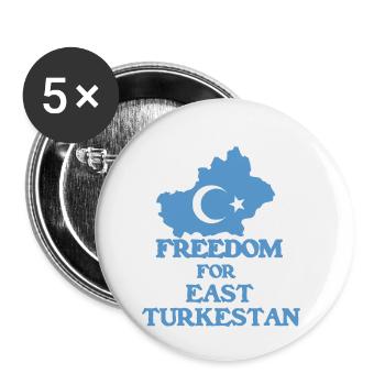 East Turkestan - Buttons klein 25 mm (5er Pack) - Weiß - Vorne