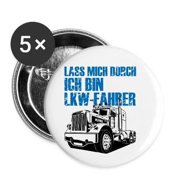 Laissez-moi passer, je suis un chauffeur de camion - Lot de 5 petits badges (25 mm) - blanc - Devant
