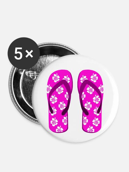 Ein Paar Flip-Flip-Flips - Buttons klein 25 mm (5er Pack) - Weiß