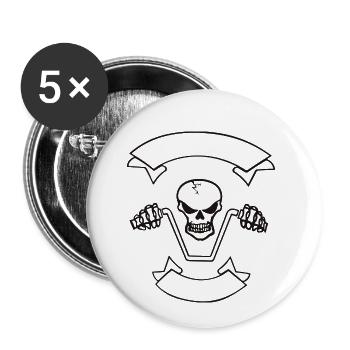 Biker from Hell - Buttons small 1''/25 mm (5-pack) - white - Front