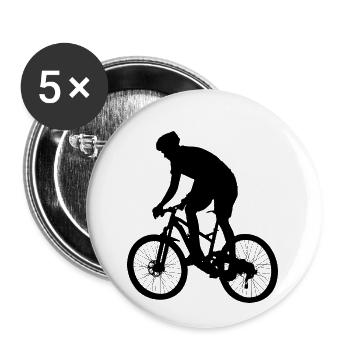 vélo, tour, passe-temps, sport - Lot de 5 petits badges (25 mm) - blanc - Devant