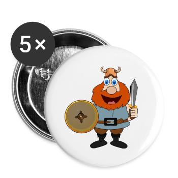 viking - Lot de 5 petits badges (25 mm) - blanc - Devant