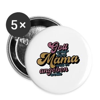 Muttertag Mama Muttertagsgeschenk Geschenkidee - Buttons klein 25 mm (5er Pack) - Weiß - Vorne