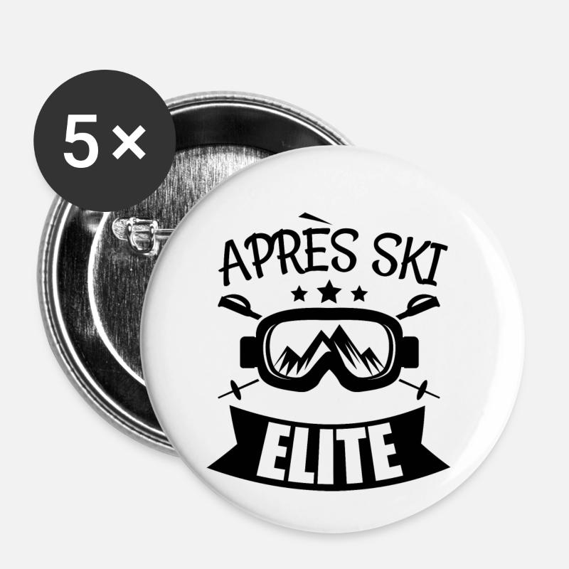 apres ski elite 4 - Buttons klein 25 mm (5er Pack) - Weiß