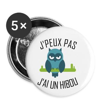 I can not have an Owl - Buttons small 1''/25 mm (5-pack) - white - Front