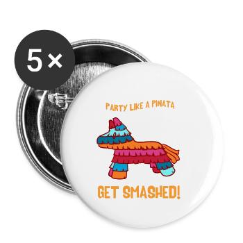 Pinata - Party - Celebrate - Buttons small 1''/25 mm (5-pack) - white - Front