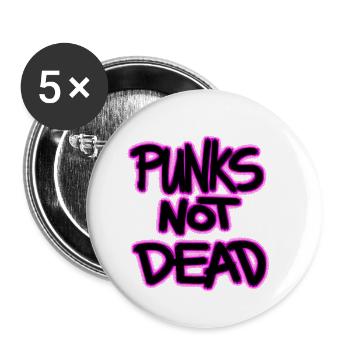 punks not dead - Buttons small 1''/25 mm (5-pack) - white - Front