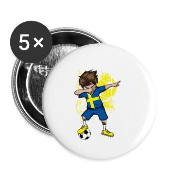 Sweden Football World Cup national team - Buttons small 1''/25 mm (5-pack) - white - Front