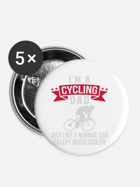 Cycling Dad - Buttons klein 25 mm (5er Pack) - Weiß