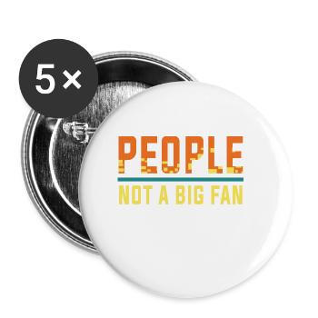 Leute nicht ein großer Fan Introvertierte Leute - Buttons klein 25 mm (5er Pack) - Weiß - Vorne