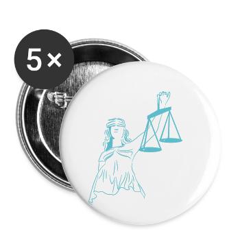 Justitia - Buttons small 1''/25 mm (5-pack) - white - Front