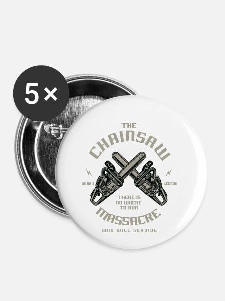 Chainsaw - Buttons klein 25 mm (5er Pack) - Weiß