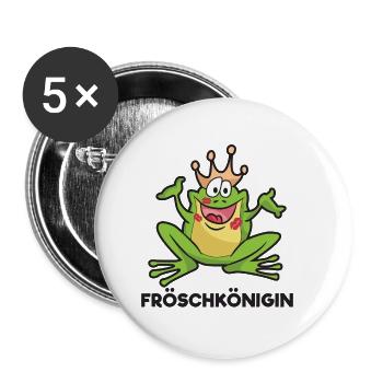 prince grenouille - Lot de 5 petits badges (25 mm) - blanc - Devant