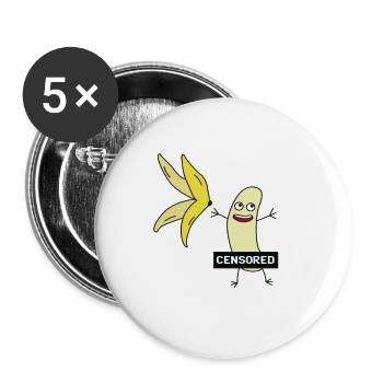 Früchte frucht lustig Geschenk Vegetarier Veganer - Buttons klein 25 mm (5er Pack) - Weiß - Vorne