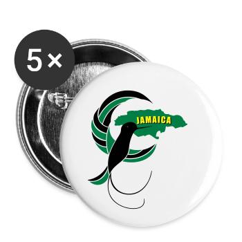 Jamaica Wear - Doctor Bird Island - Lot de 5 petits badges (25 mm) - blanc - Devant