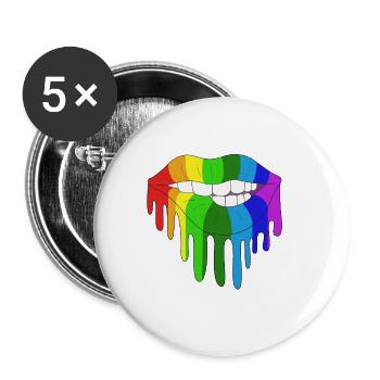 LGBTQ gay lesbian rainbow homosexual gay trans - Buttons small 1''/25 mm (5-pack) - white - Front