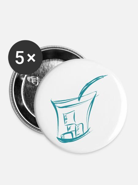 Drink Eiswuerfel Sommer - Buttons klein 25 mm (5er Pack) - Weiß