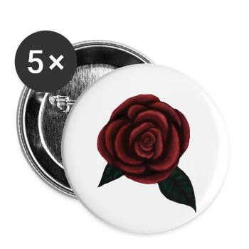One rose - Buttons small 1''/25 mm (5-pack) - white - Front