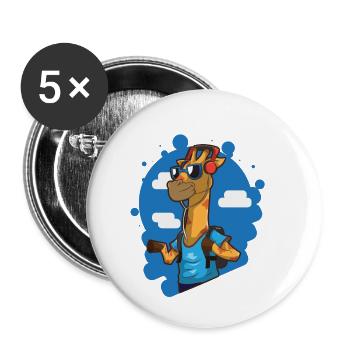 Giraffe - Buttons klein 25 mm (5er Pack) - Weiß - Vorne