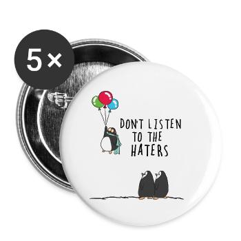 Haters - Buttons klein 25 mm (5er Pack) - Weiß - Vorne