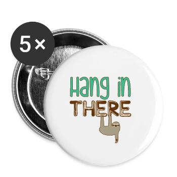 Lazy Sloth Hangout - Buttons klein 25 mm (5er Pack) - Weiß - Vorne