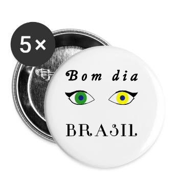 Émigrant brésilien binational cadeau - Lot de 5 petits badges (25 mm) - blanc - Devant