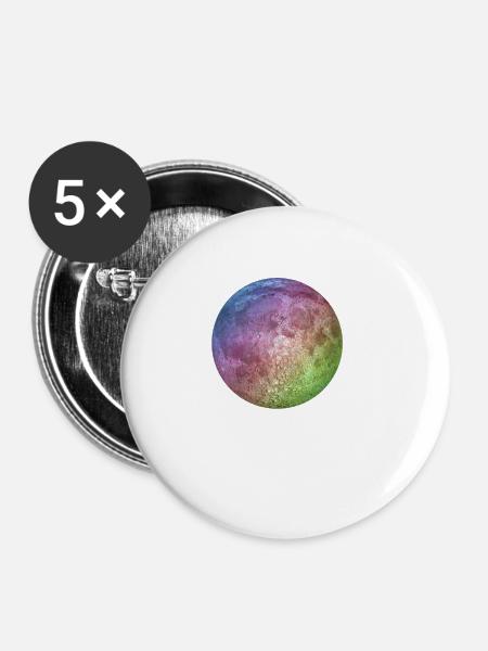 Vollmond - Buttons klein 25 mm (5er Pack) - Weiß