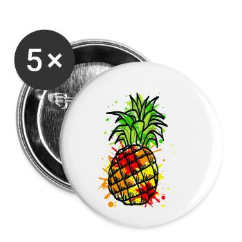 pineapple - Buttons small 1''/25 mm (5-pack) - white - Front