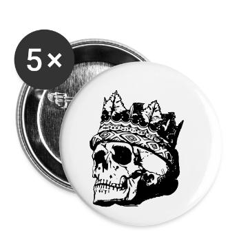 Crâne crâne - Lot de 5 petits badges (25 mm) - blanc - Devant