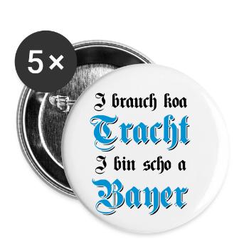 & Wiesn Tracht bayrisches Geschenk - Buttons klein 25 mm (5er Pack) - Weiß - Vorne