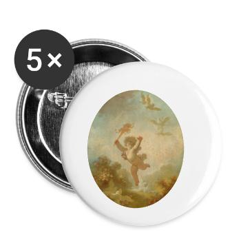 L'amour comme une folie - Lot de 5 petits badges (25 mm) - blanc - Devant