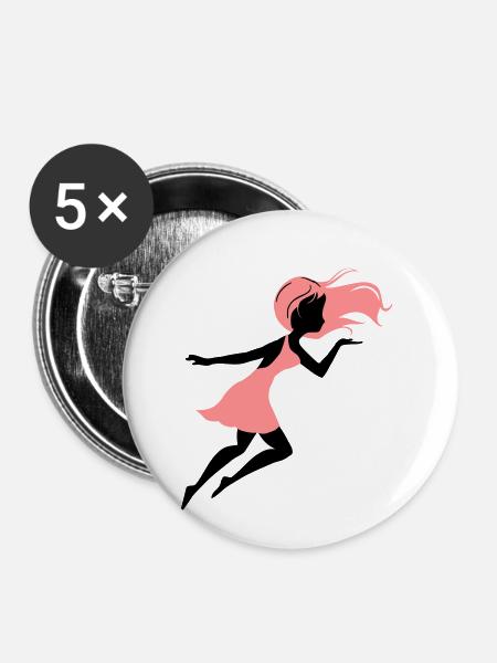 Girly - Buttons klein 25 mm (5er Pack) - Weiß