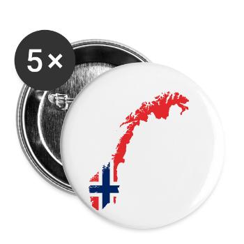 Flag Norway - Buttons small 1''/25 mm (5-pack) - white - Front
