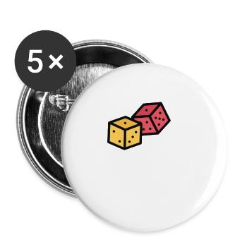 RPG Dice RPG Board Game Nerd Gift - Buttons small 1''/25 mm (5-pack) - white - Front