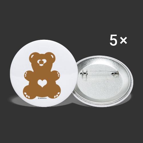 Bärenlust - squinting bear - Medi-brown (color 4) - Buttons small 1''/25 mm (5-pack)
