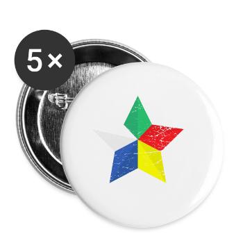 Druze People Distressed star. - Buttons small 1''/25 mm (5-pack) - white - Front