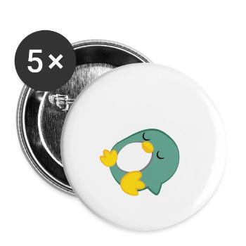 Pinguin - Pinguine - Pinguinmotiv - Faulpelz - Buttons klein 25 mm (5er Pack) - Weiß - Vorne