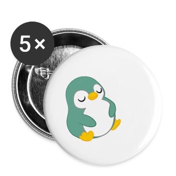 Pinguin - Pinguine - Pinguinmotiv - Schlafen - Buttons klein 25 mm (5er Pack) - Weiß - Vorne